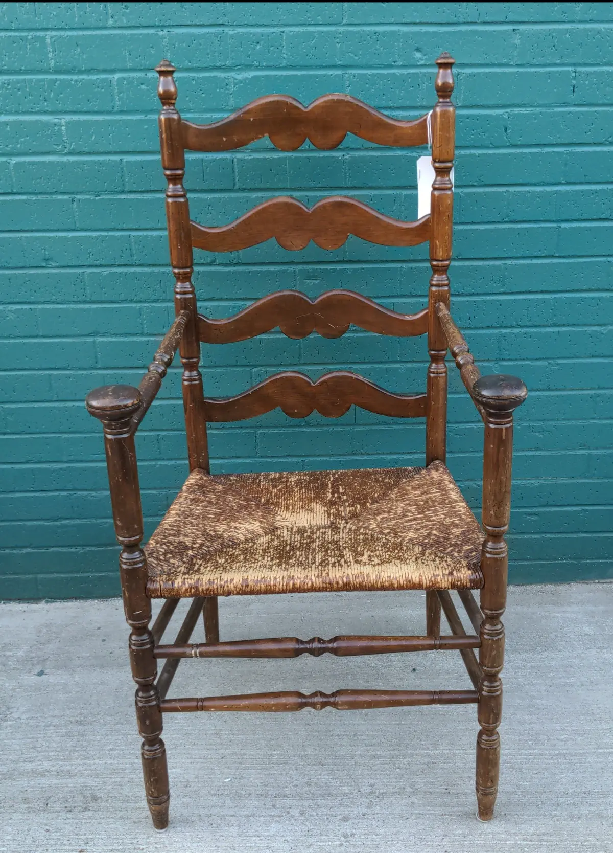 Ladder Back Rush Seat Armchair 1