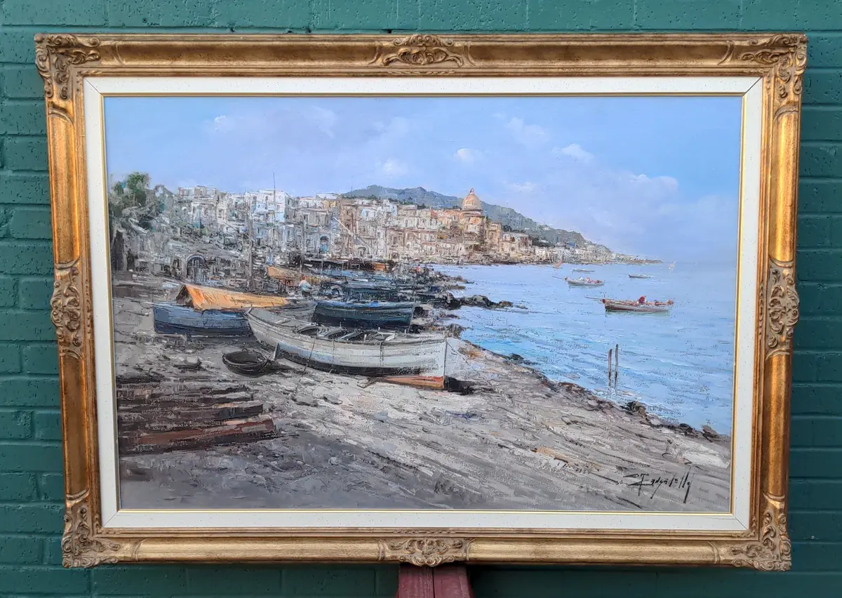 Large Giltwood Frame Mediterranean Seascape 1