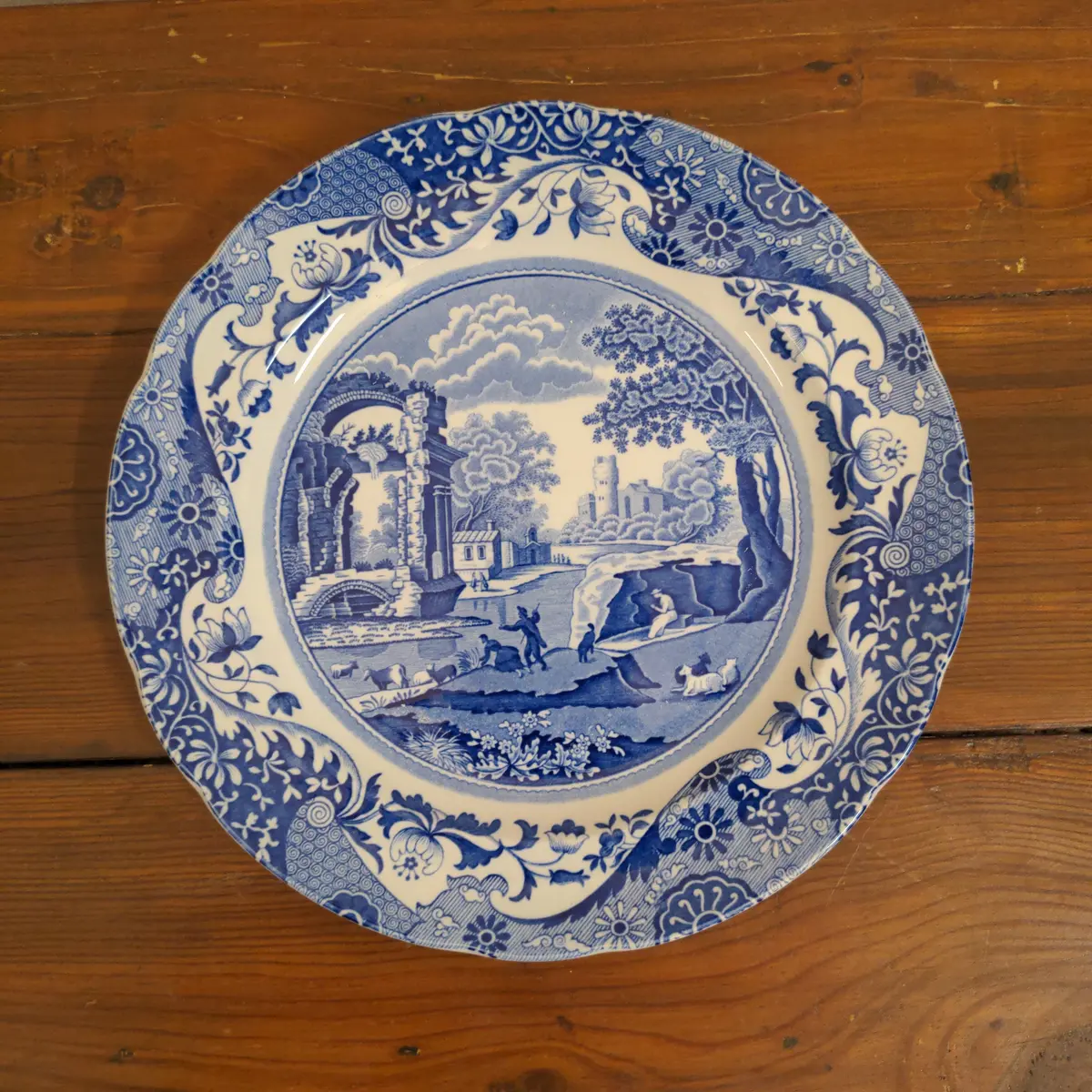 Vintage Blue And White Spode Dinner Plate 1