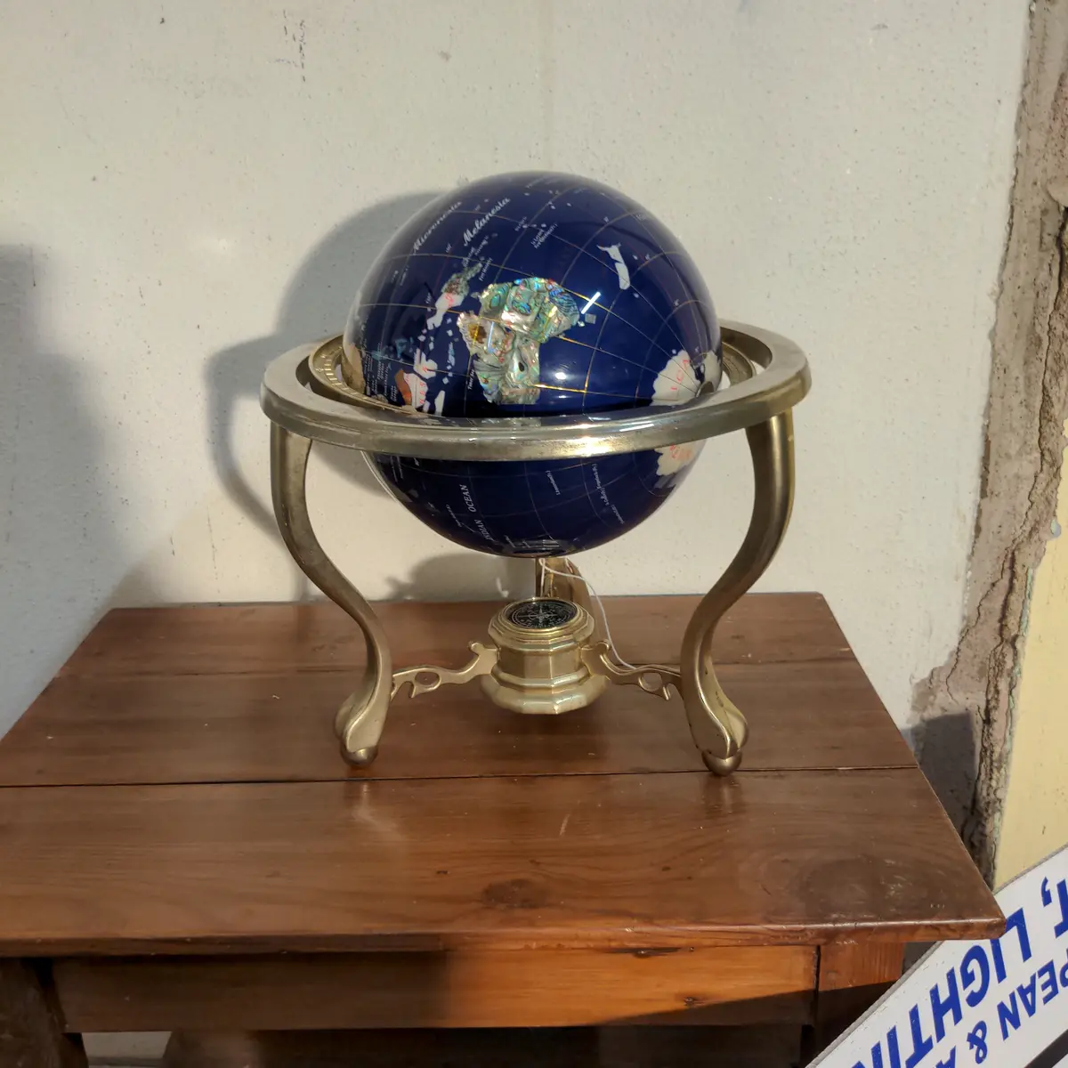 World Globe With Inlaid Stones 1