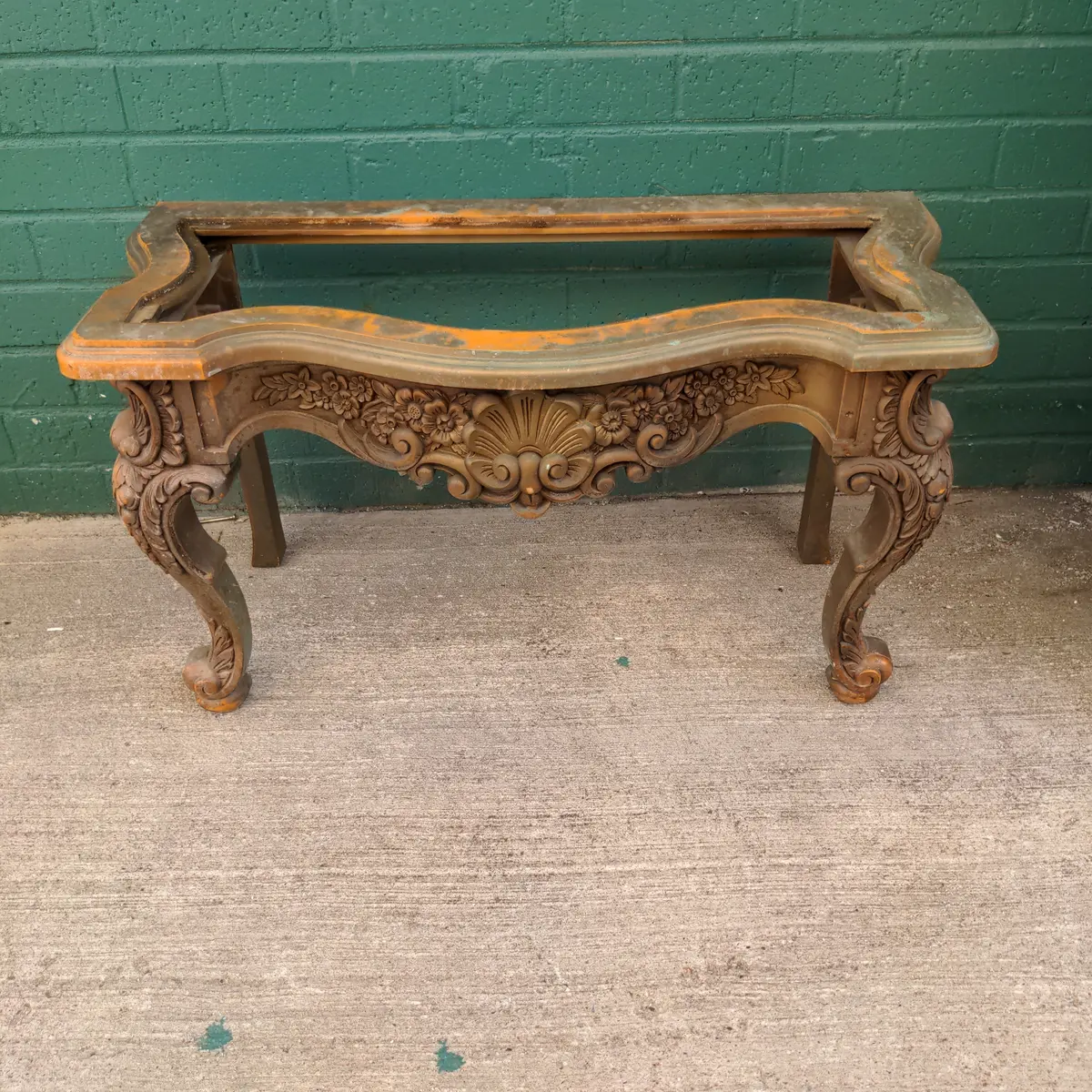 70'S Small Ornate Composite Low Console As Found- 1