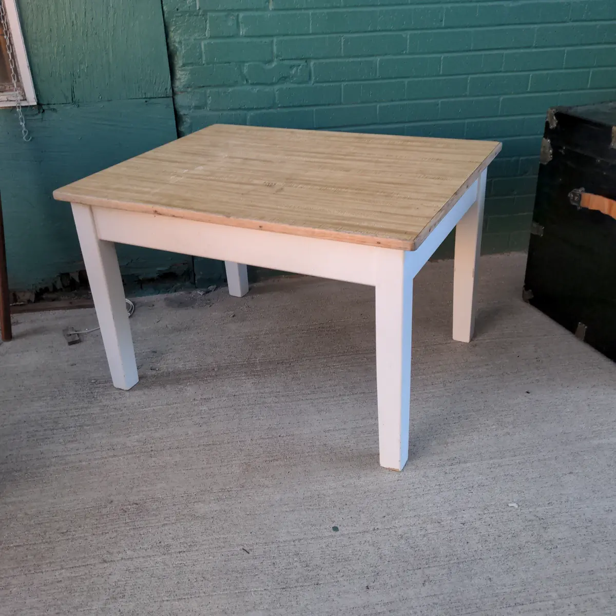 Low Pine Table With Laminate At Top 1