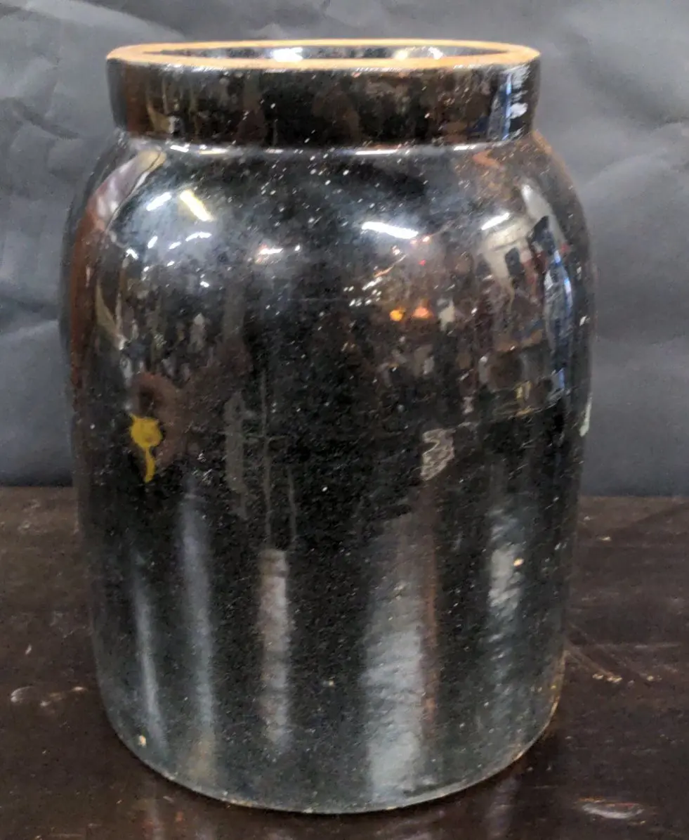 Brown Glazed Crock Jar 1