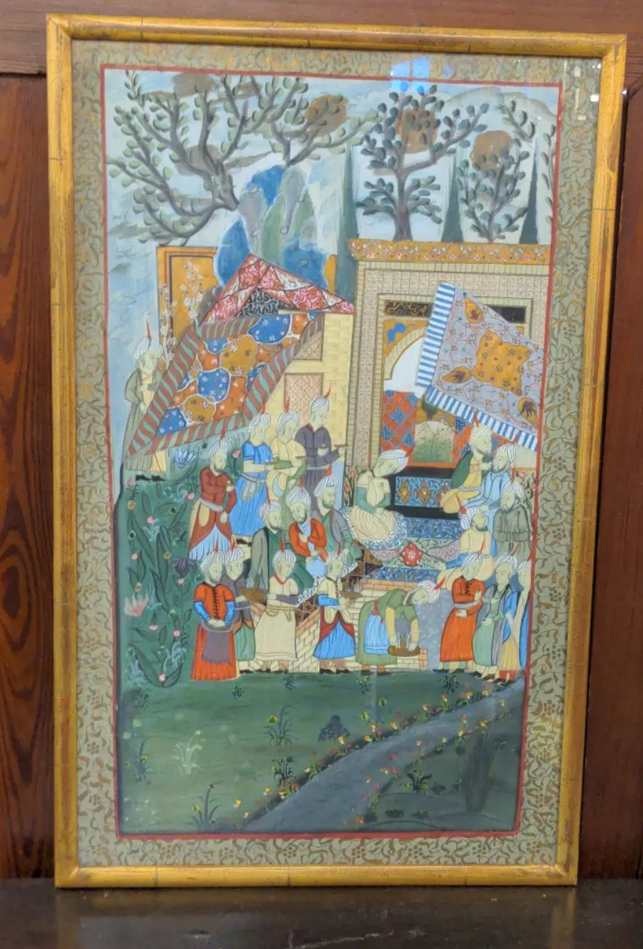Indian Painting In Thin Gold Frame 1