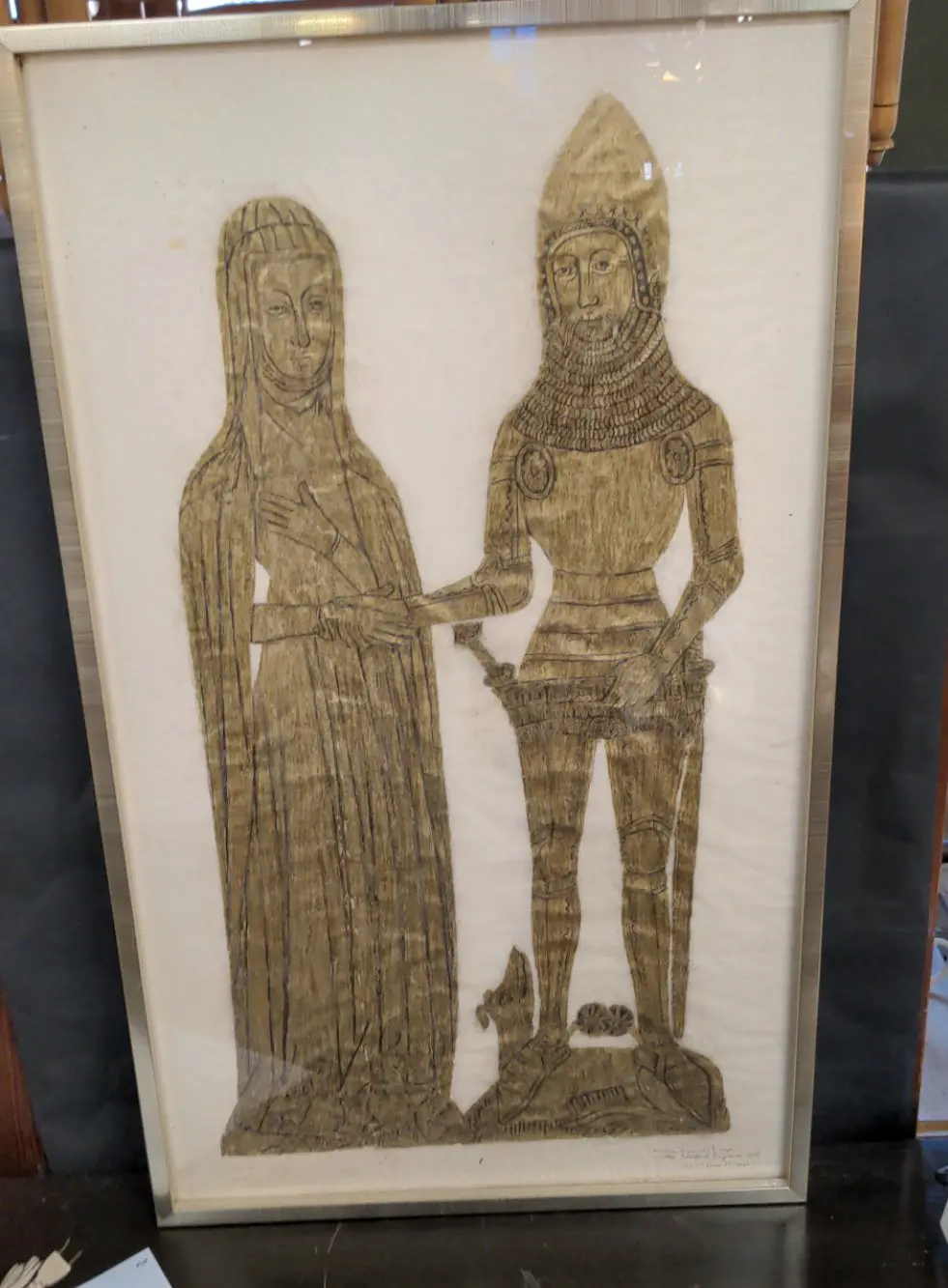 Large Gold Rubbing Signed 1