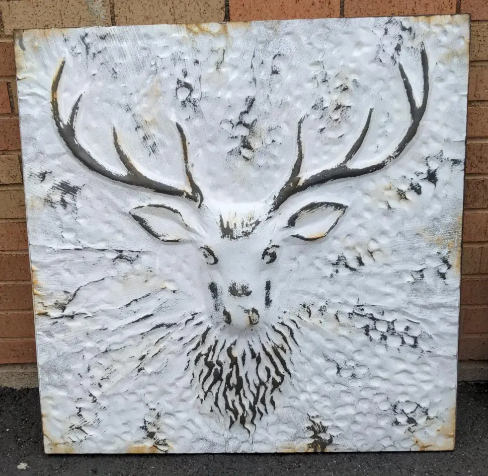 Large Tin Ceiling Plaque Of A Stag 1