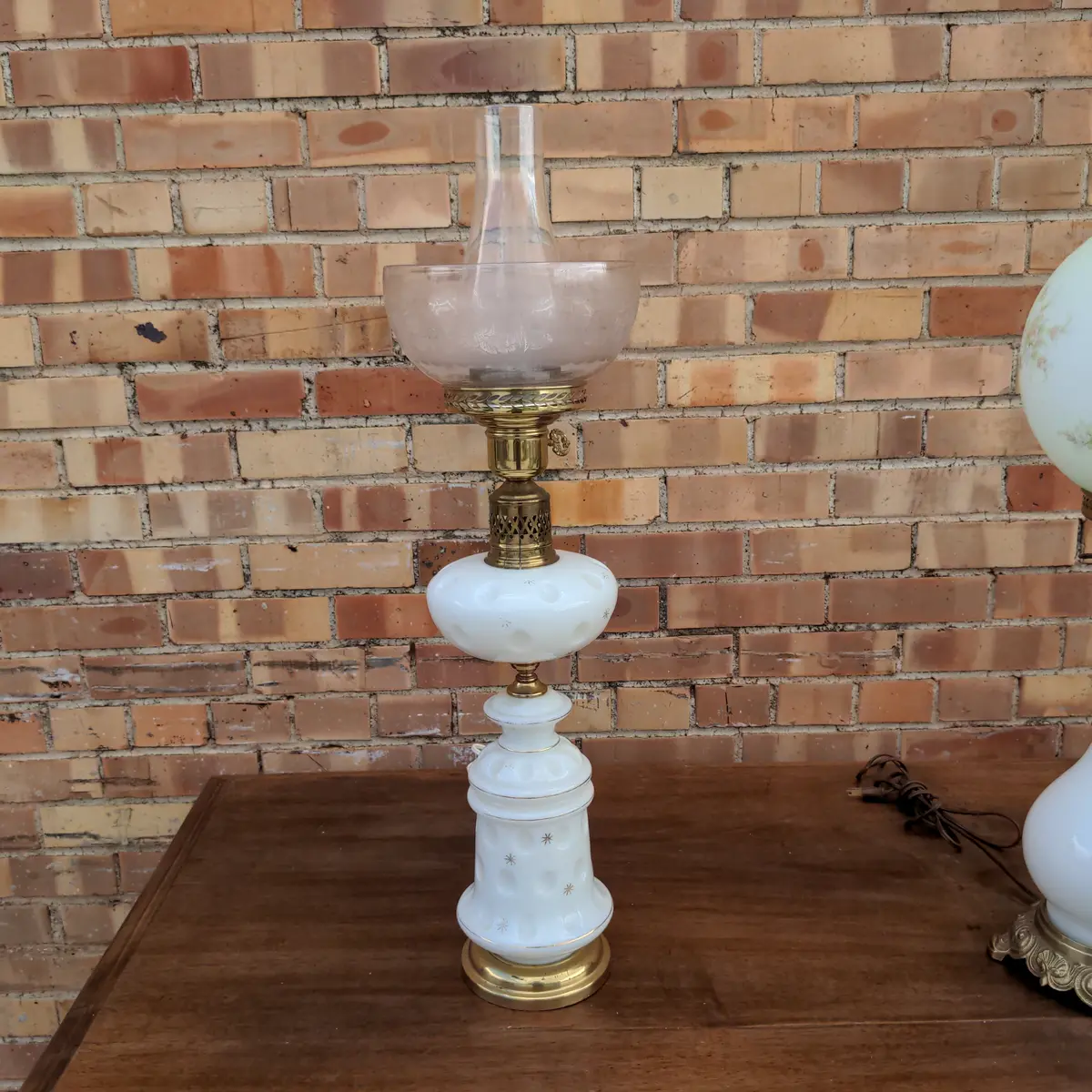 American Hurricane Style Lamp With Clear Glass Shade-Electified 1