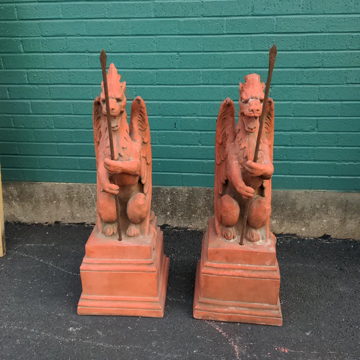 Pair Of Terra Cotta Gargoyles 1
