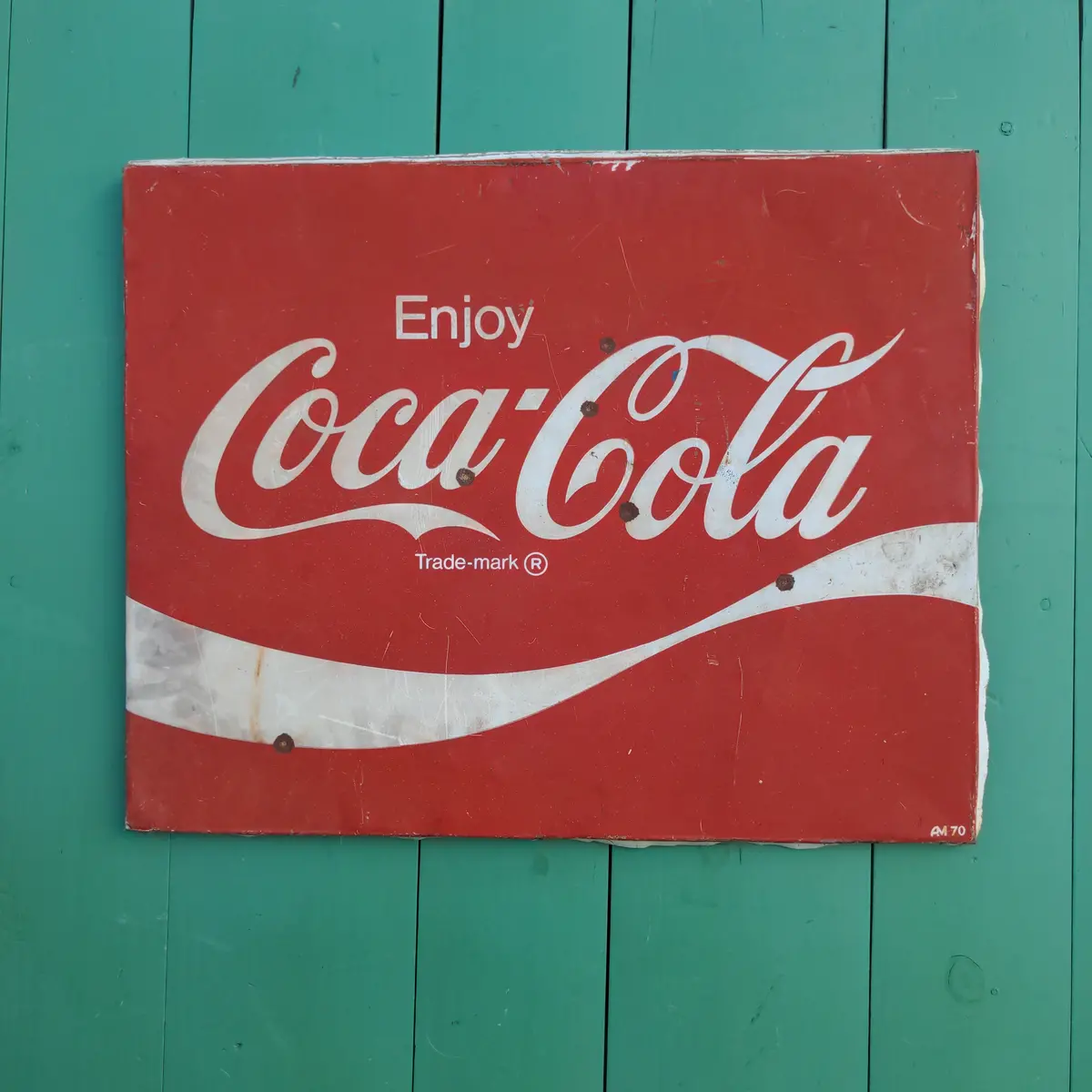 Vintage Metal Coca-Cola Advertising Sign 1