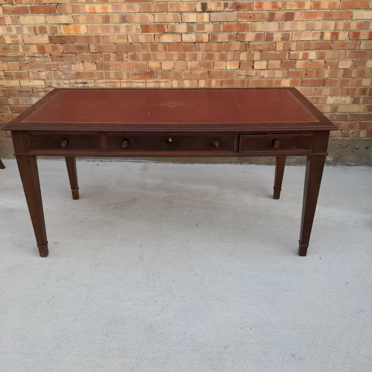 Mahogany Leather Top Writing Table 1