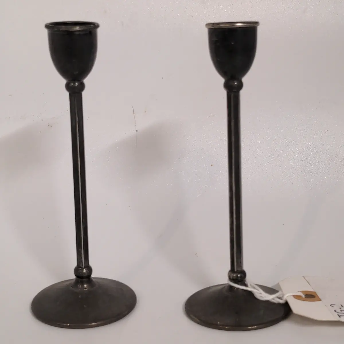 Pair Of Small Silver Plate Candle Stands 1