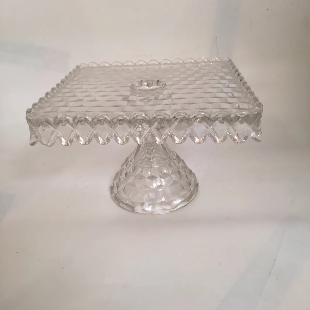 Glass Square Footed Cake Stand 1
