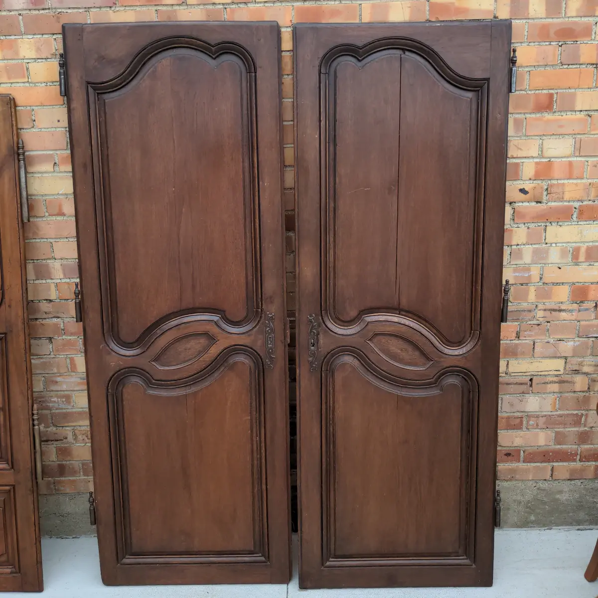 Pair Of French Walnut Two-Panel Doors 1