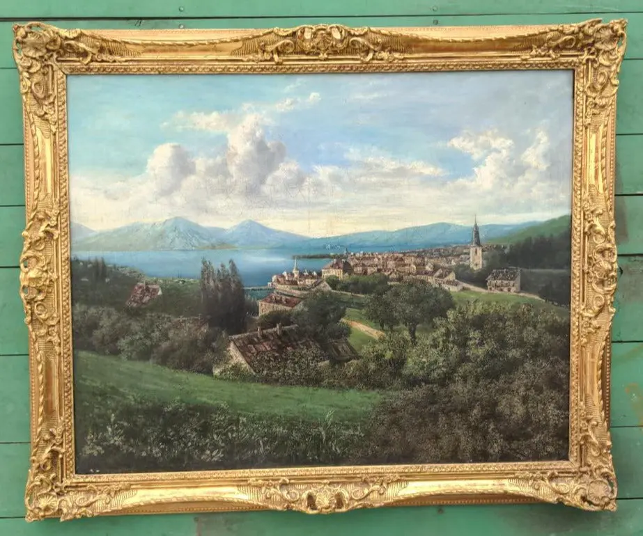 19Th Century Landscape Oil Painting By Karl Albert Kaiser 1