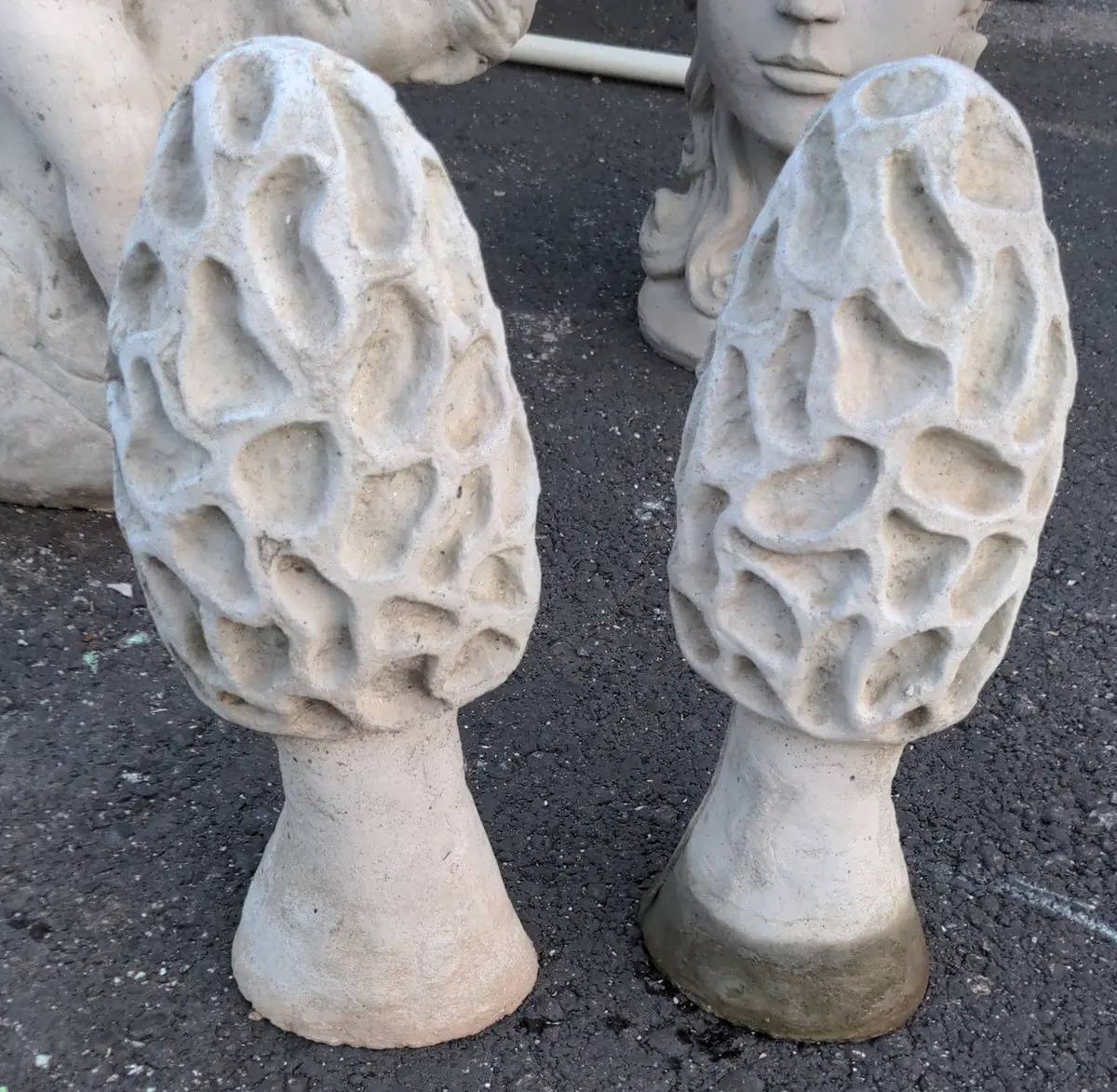 Pair Of Concrete Mushrooms 1