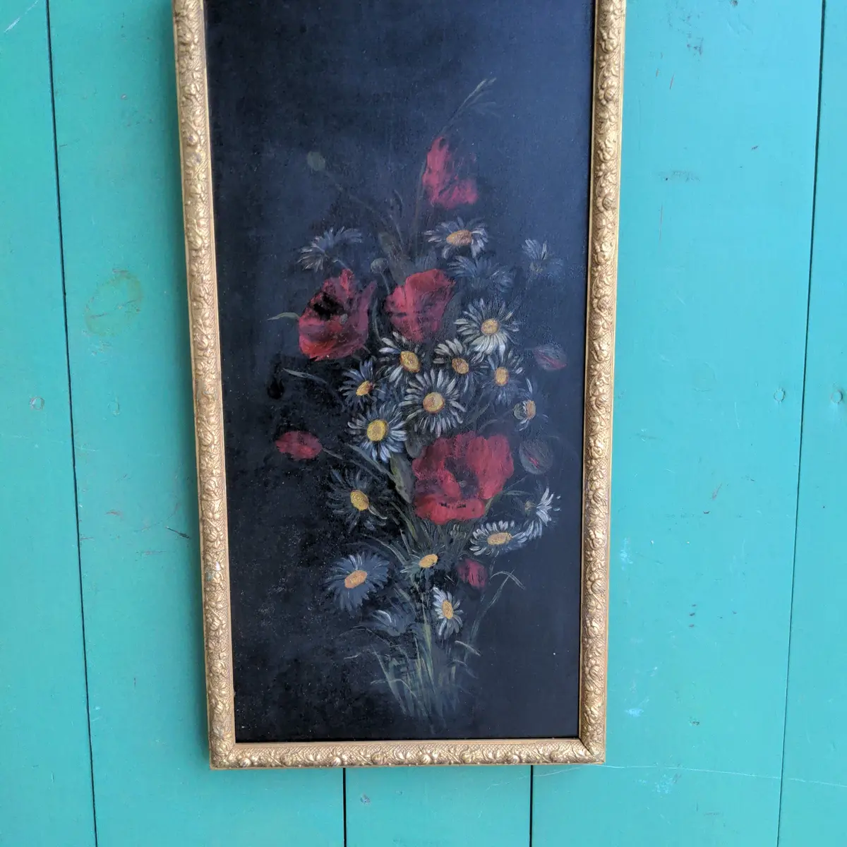 Framed Floral Still Life Oil Painting On Board 1