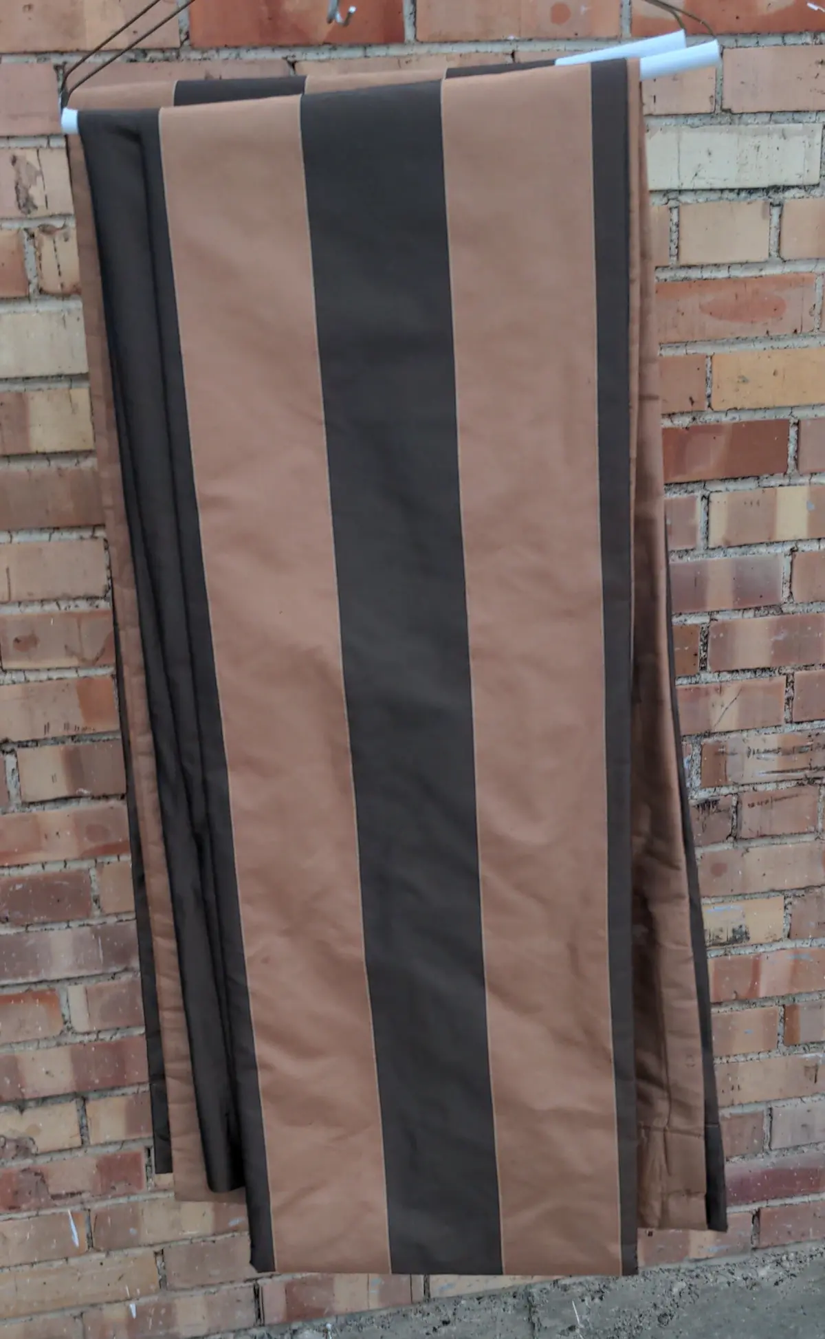 Pair Of Tan And Black Stripe Curtains 1