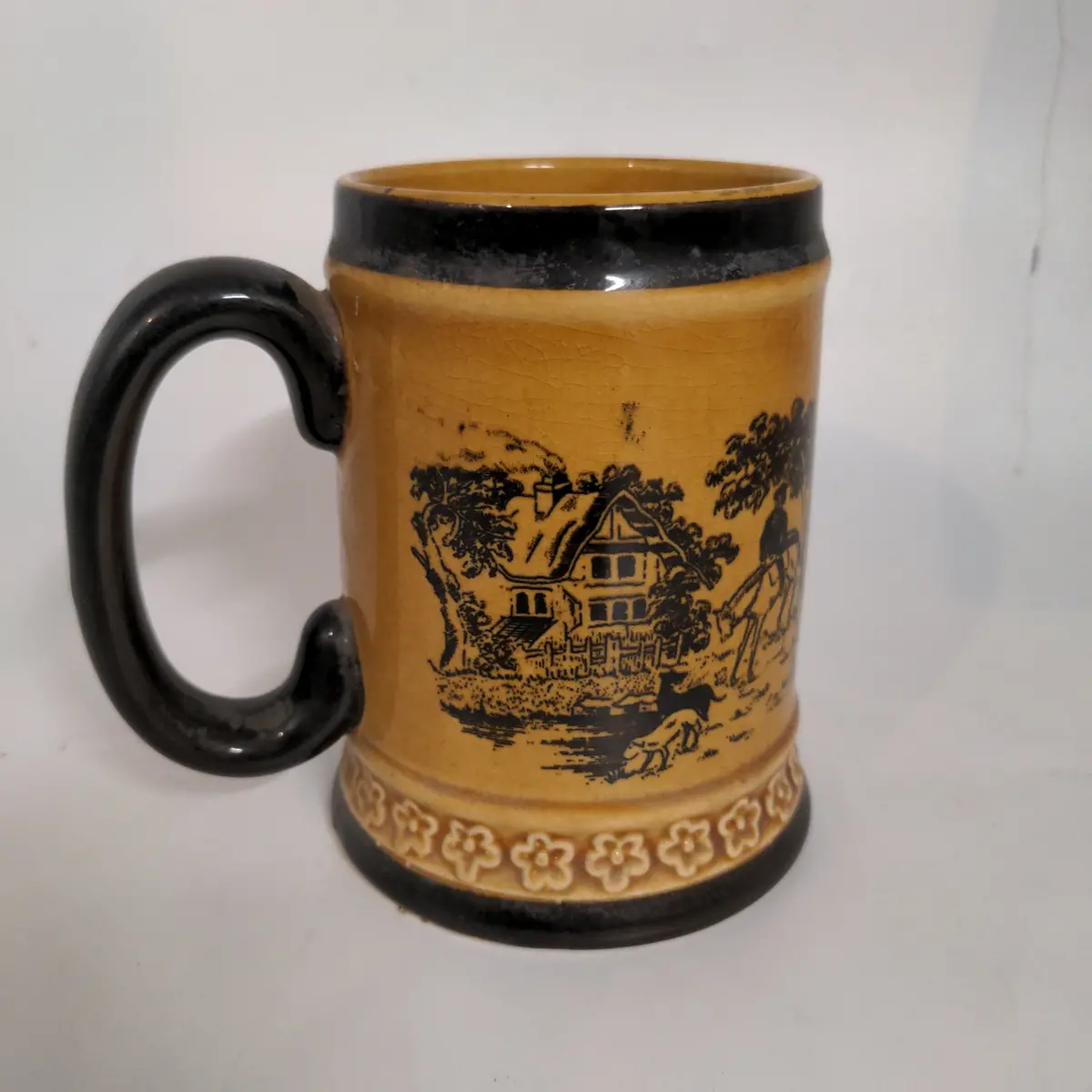 Hand Painted Black And Gold Mk Mug 1