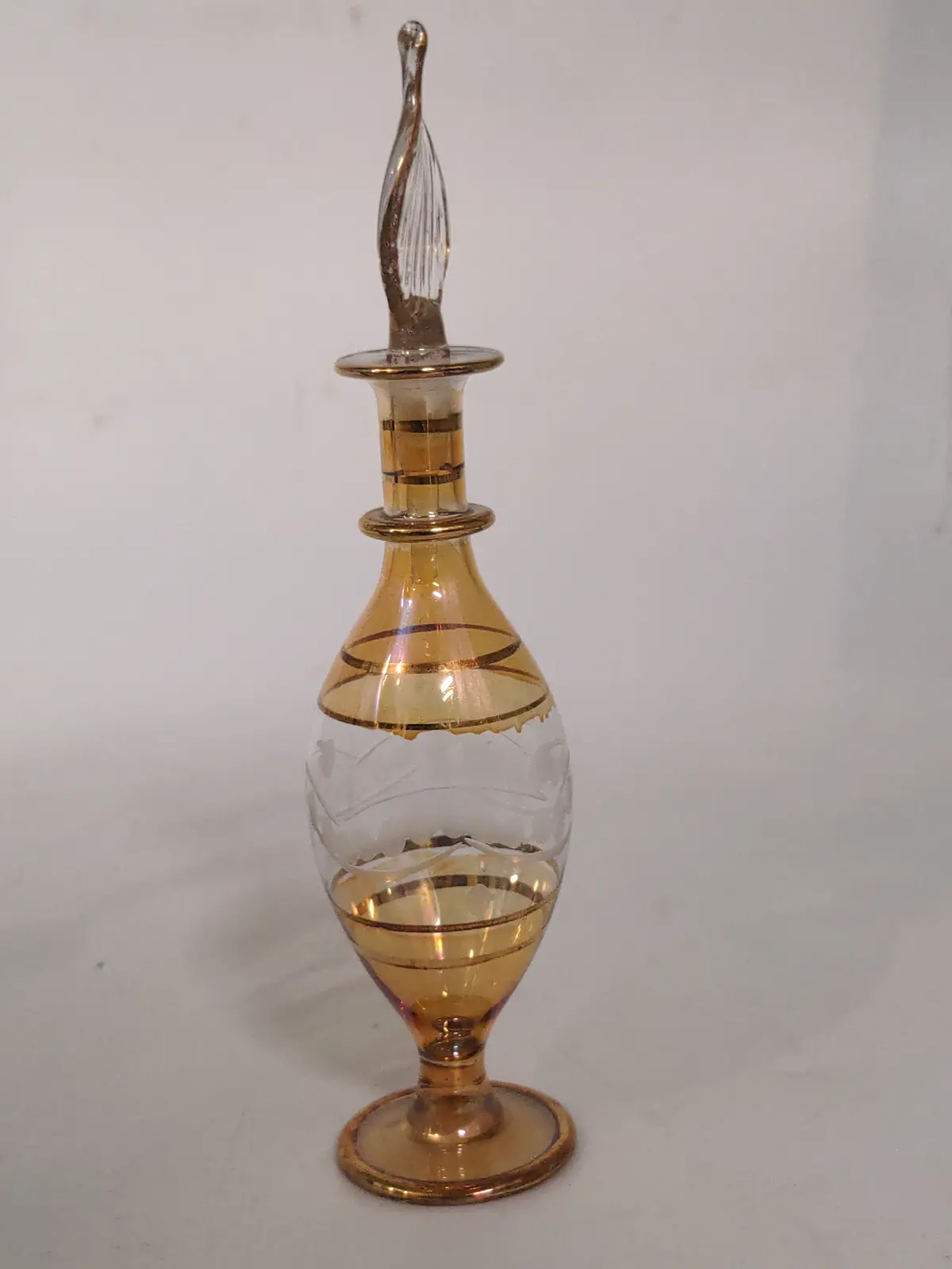 Orange Glass Perfume Bottle With Stopper 1