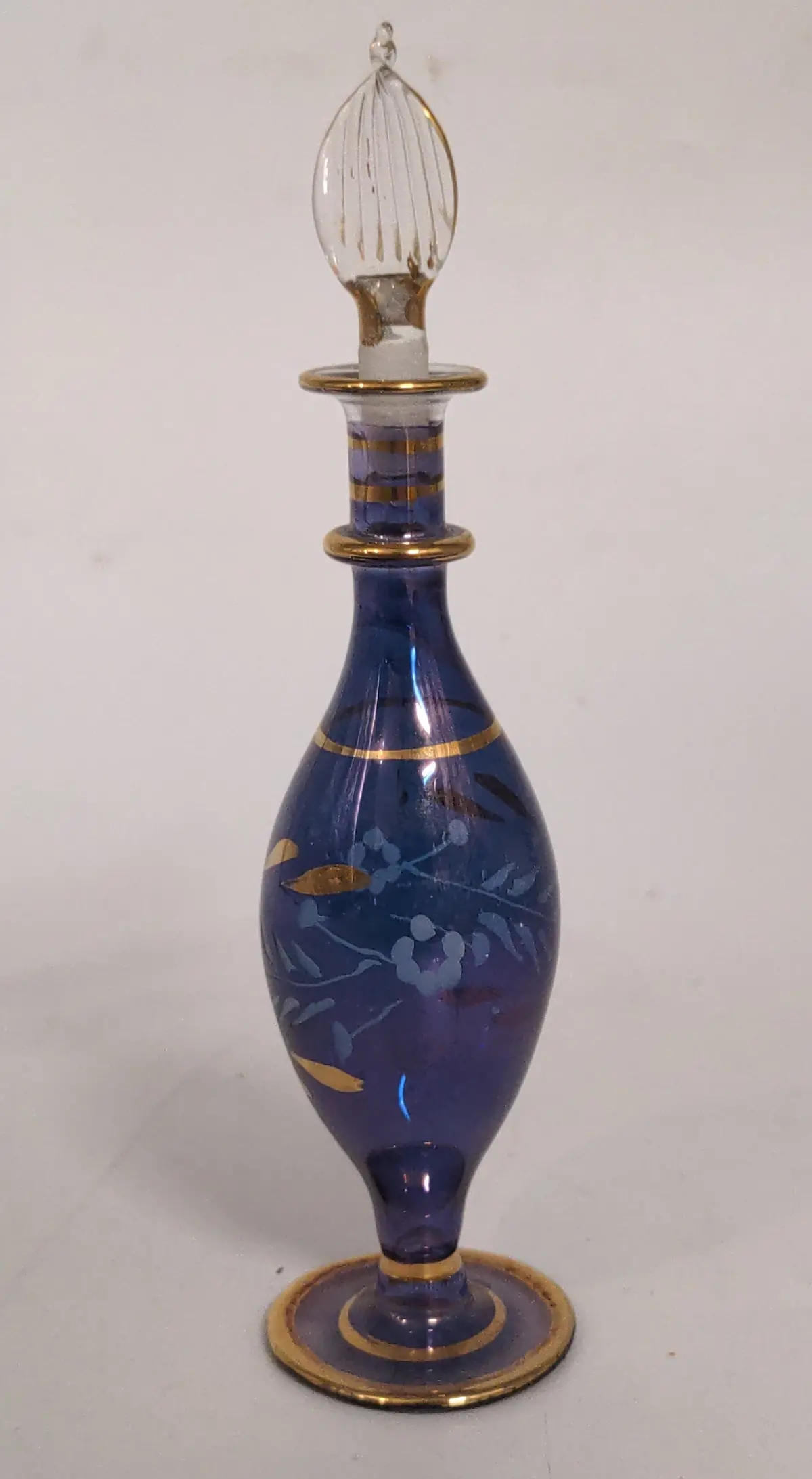 Purple Glass Perfume Bottle With Stopper 1