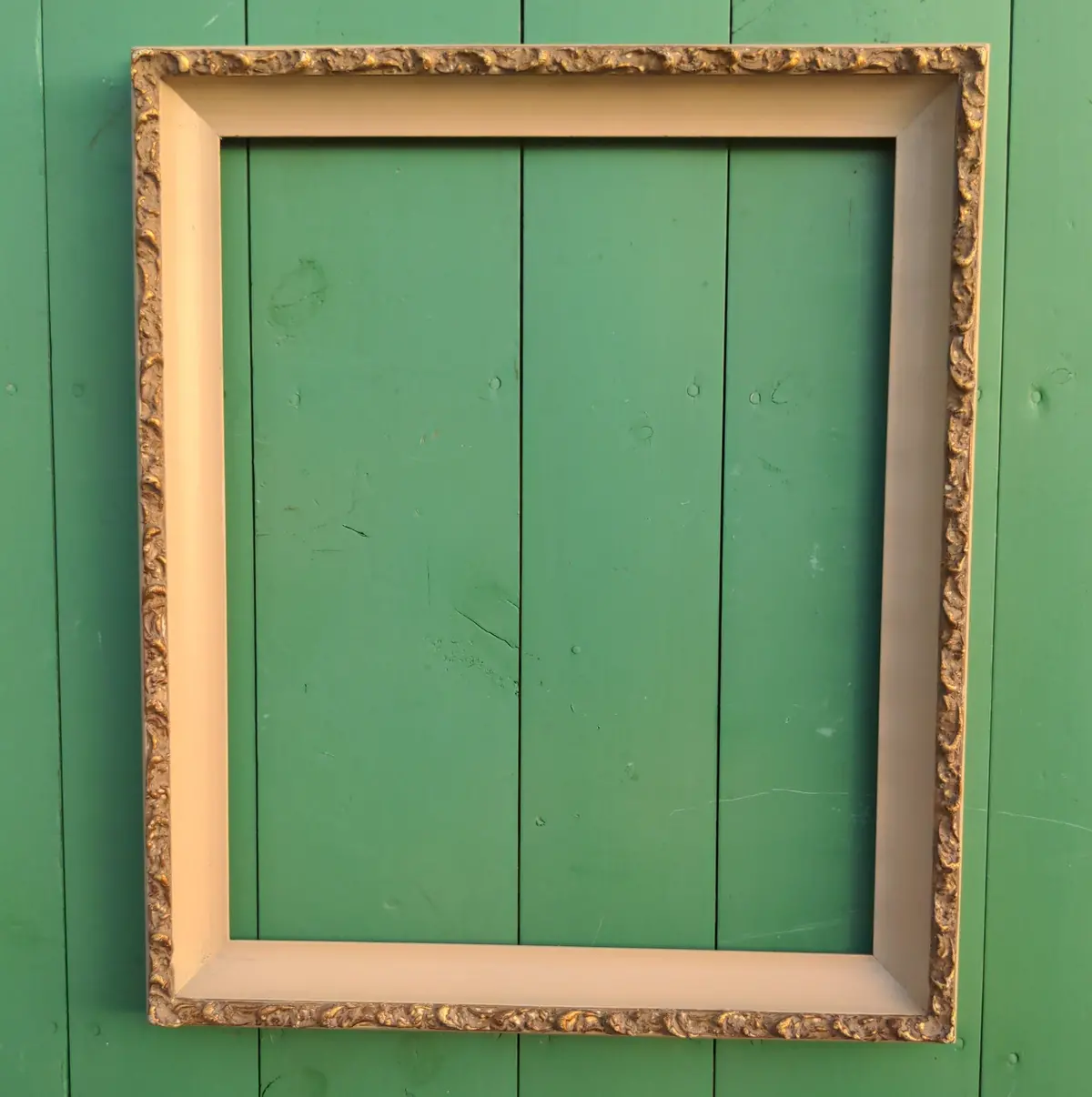 Gilt Frame With Beige Carved Rococo Edge 1