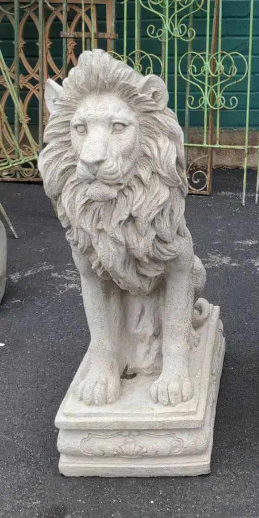 Single Medium Standing Concrete Lion 1