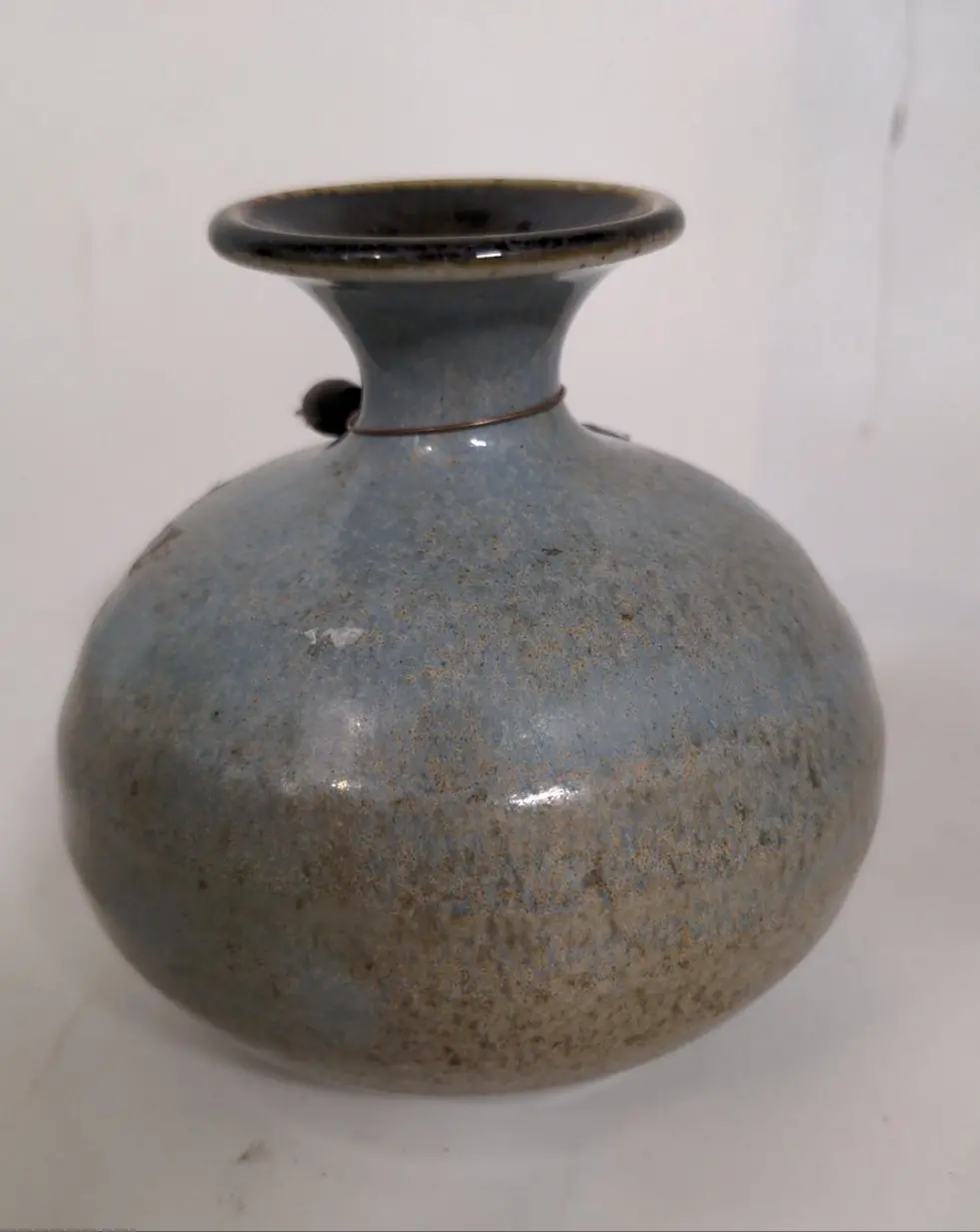 Small Gray Pottery Vase- Narrow Neck 1