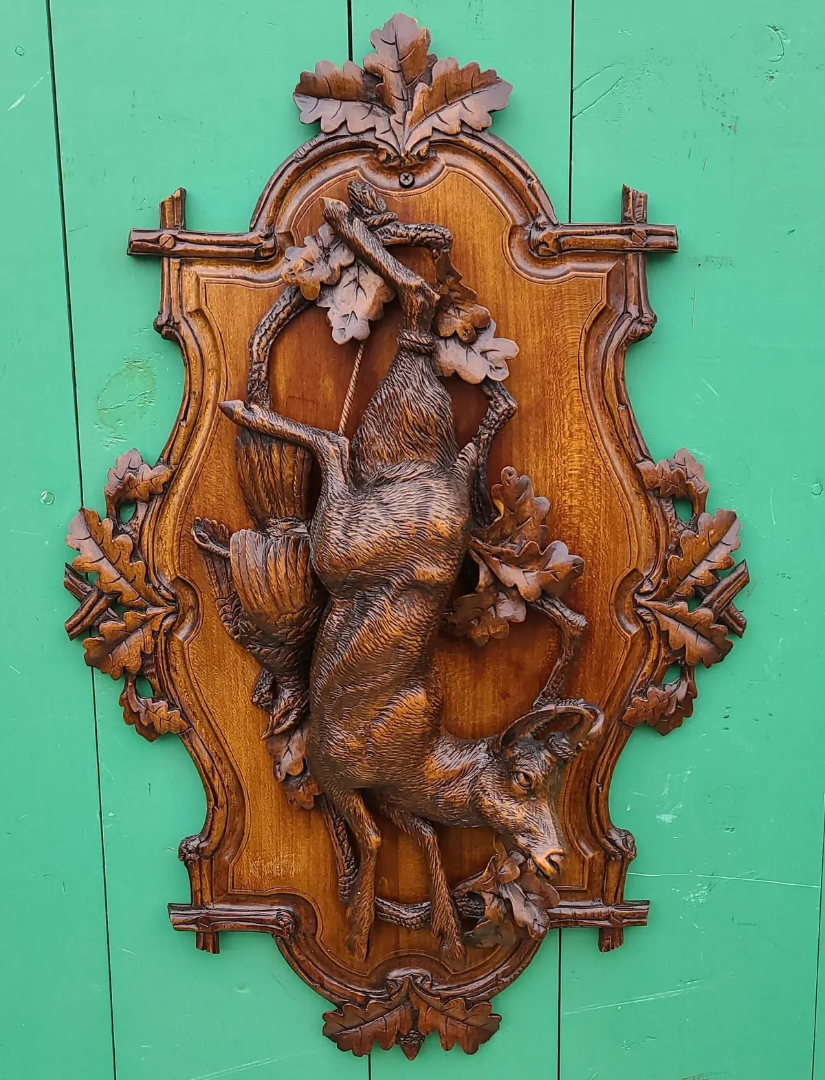 Black Forest Carved Roe Buck Plaque 1