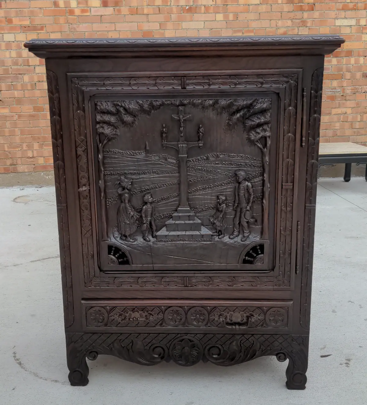 Brittiany Jam Cupboard With Crucifix 1