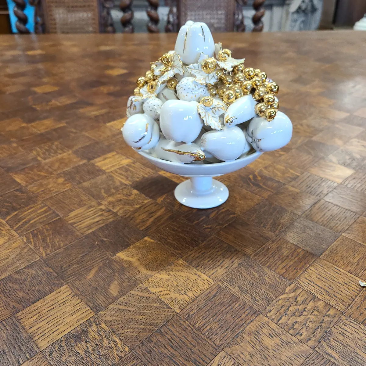 Old Paris Fruit Centerpiece With Gold Highlights 1