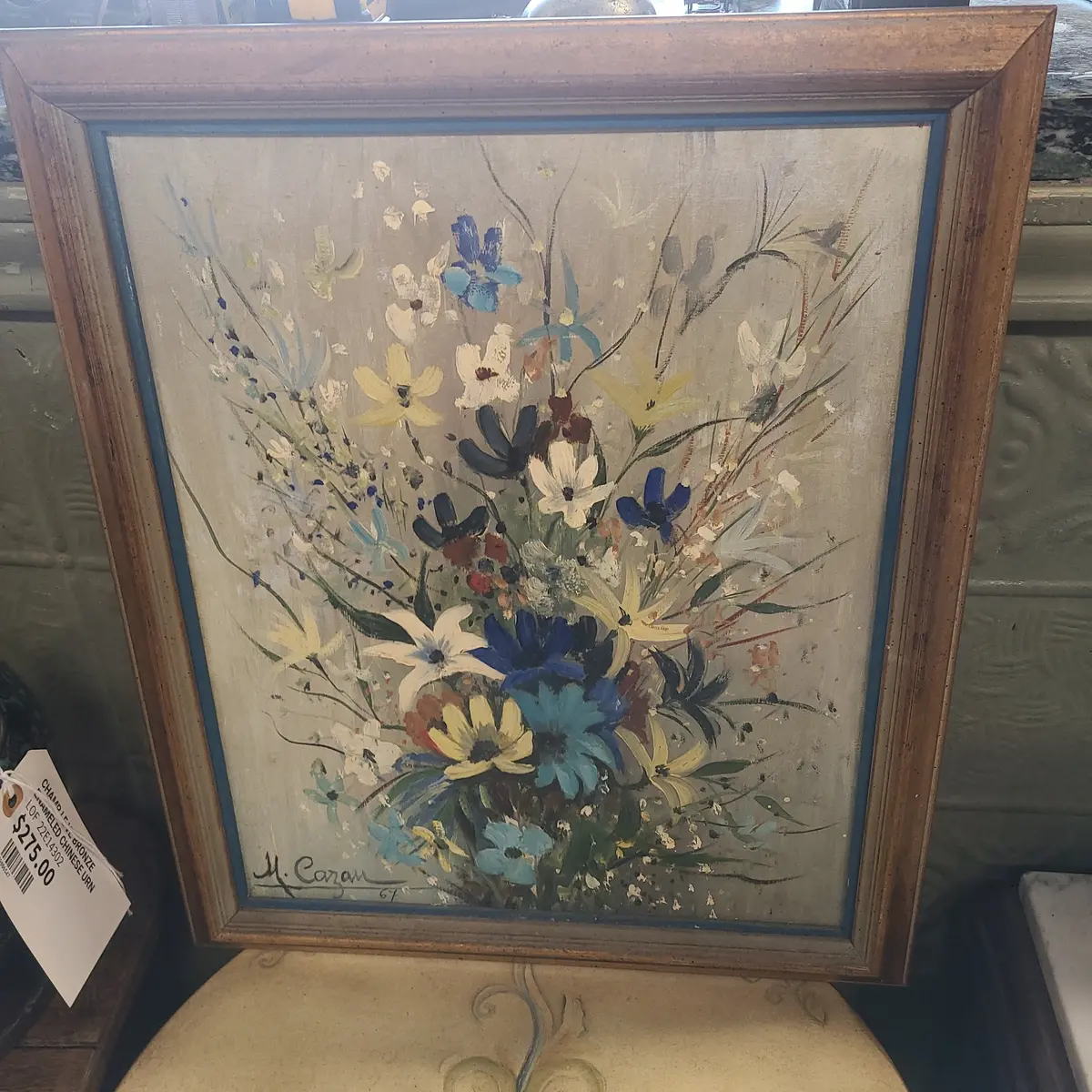 Floral Oil Painting Signed And Dated '67 1