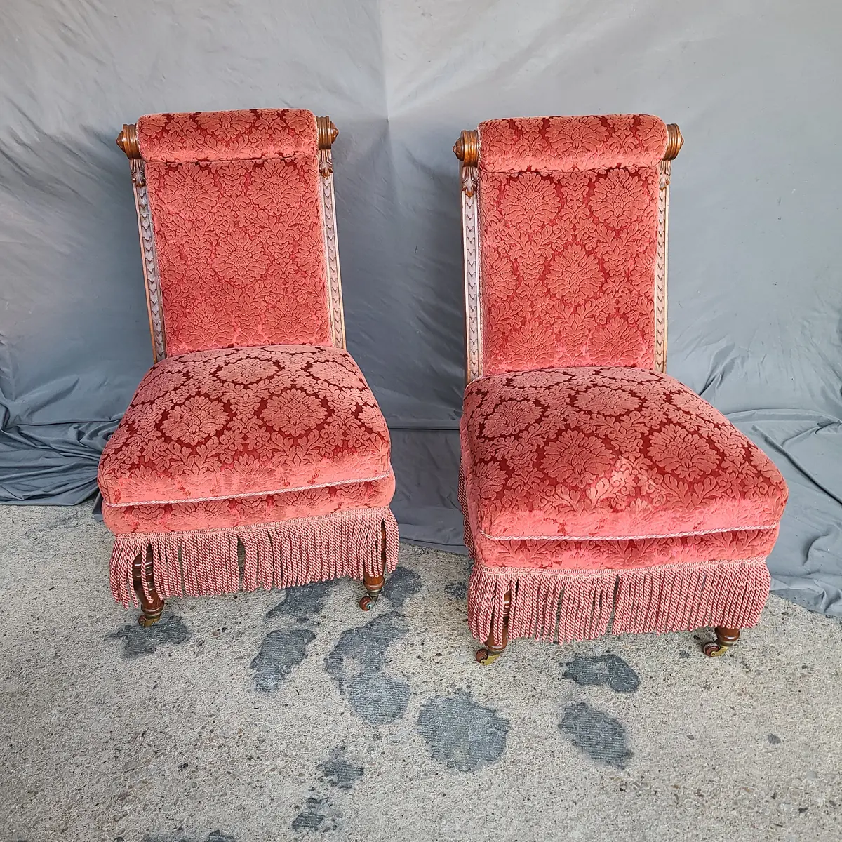 Pair Of English Boudoir Chairs 1