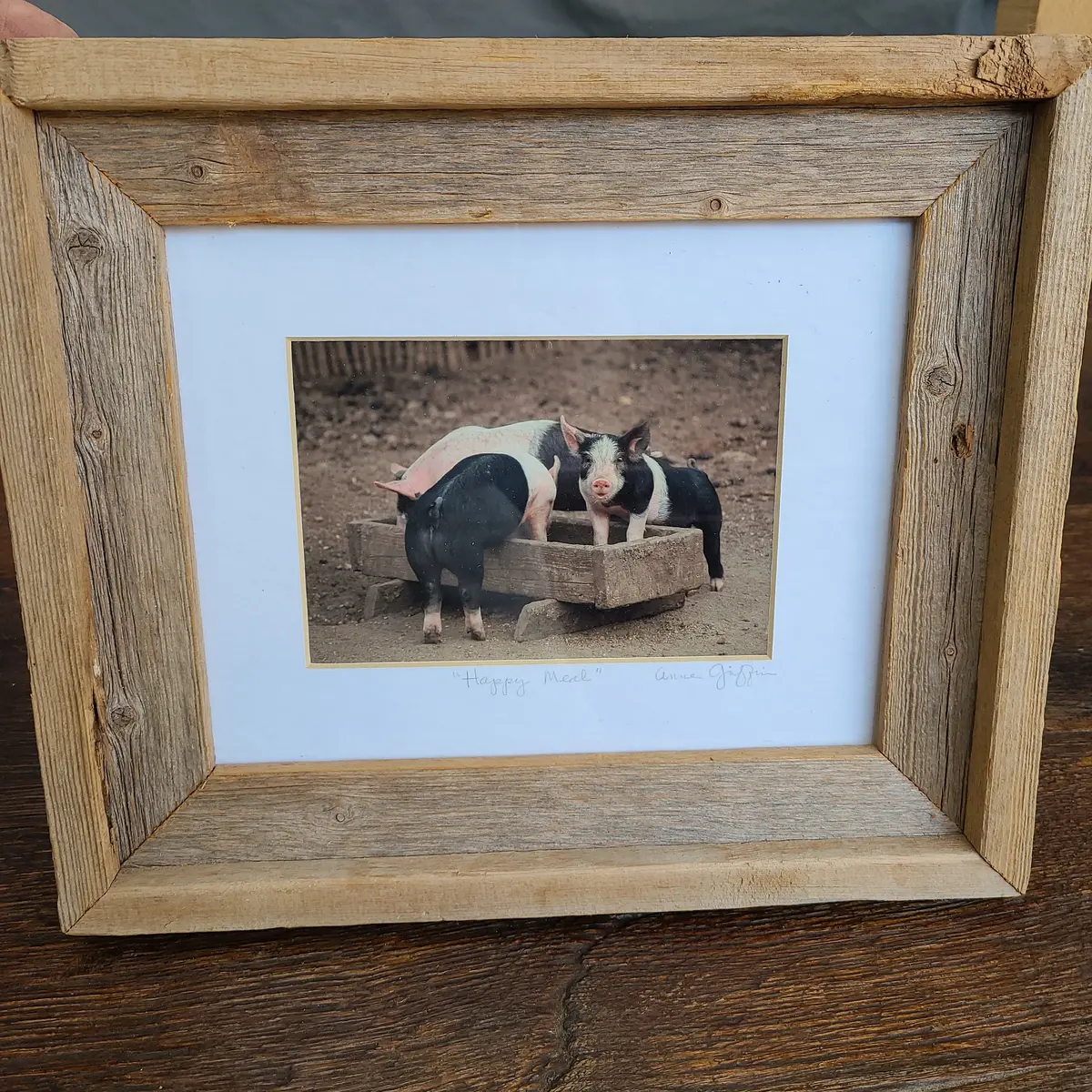Pig Photo With Rustic Frame 1