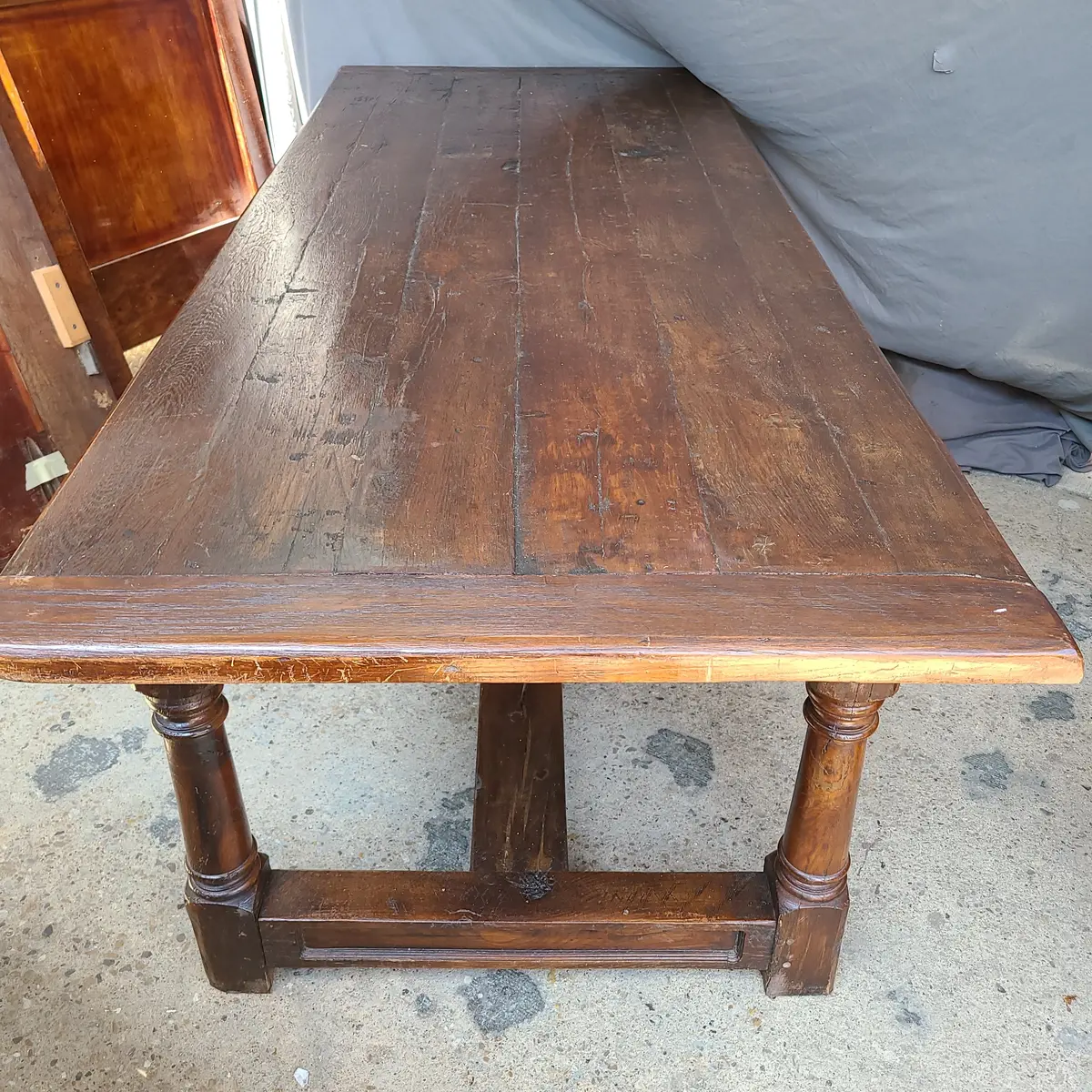 Medium Dark Oak Bread Board Ends Farm Table 1