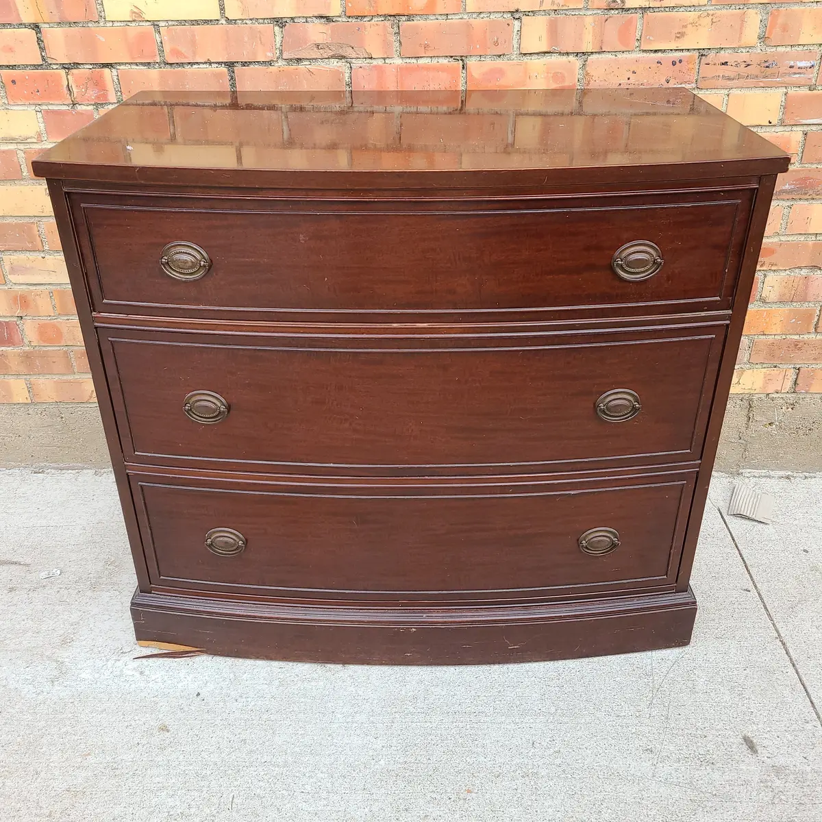 As Found Mahogany Bowfront Chest 1