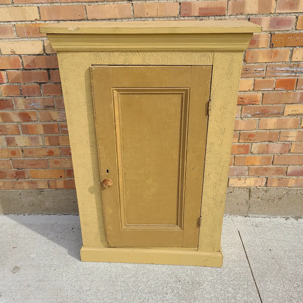 Small Mustard Painted Cabinet Each 1