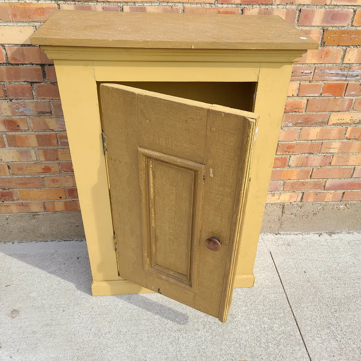 Small Mustard Painted Cabinet Each 1