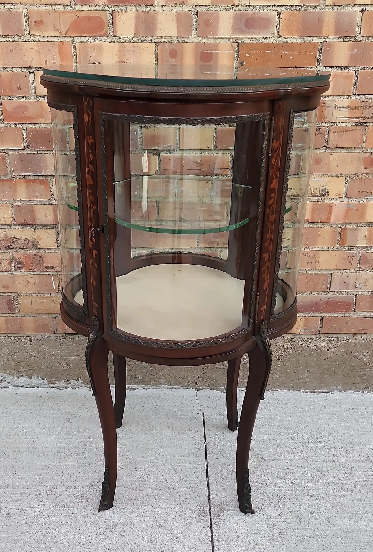 Clover Form French Ormulu Mounted  Curio Cabinet  Vitrine 1