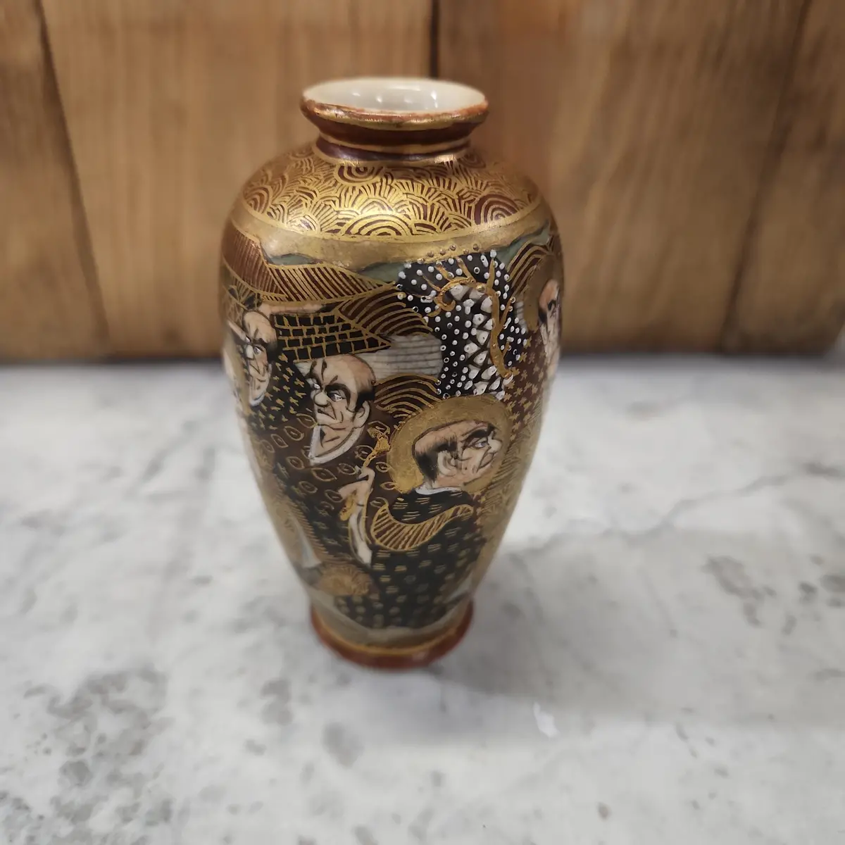 Tiny Gold Satsuma Vase 1