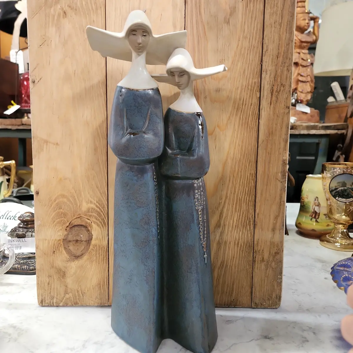 Lladro Porcelain Nuns Statue 1