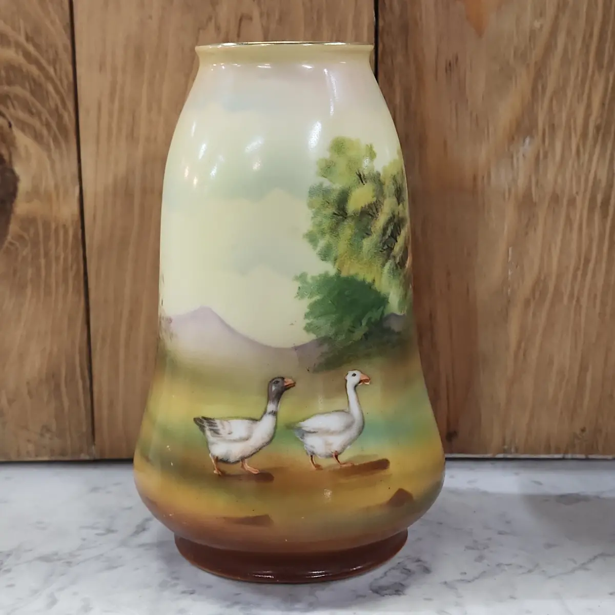 Handpainted Royal Bayreath Vase With Lady And Geese 1