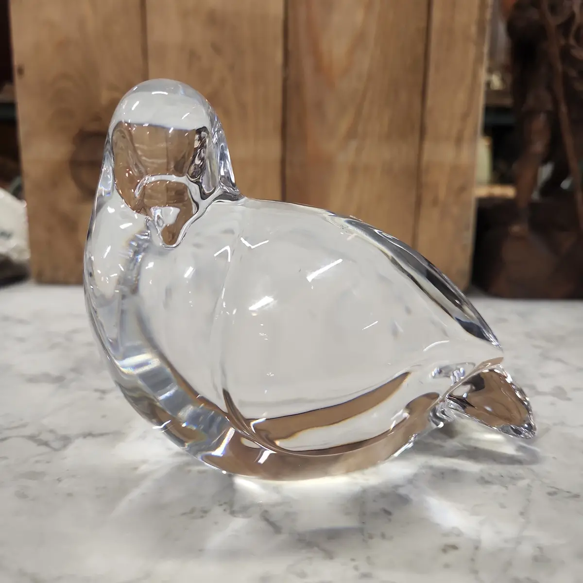 Val St Lambert Glass Bird 1