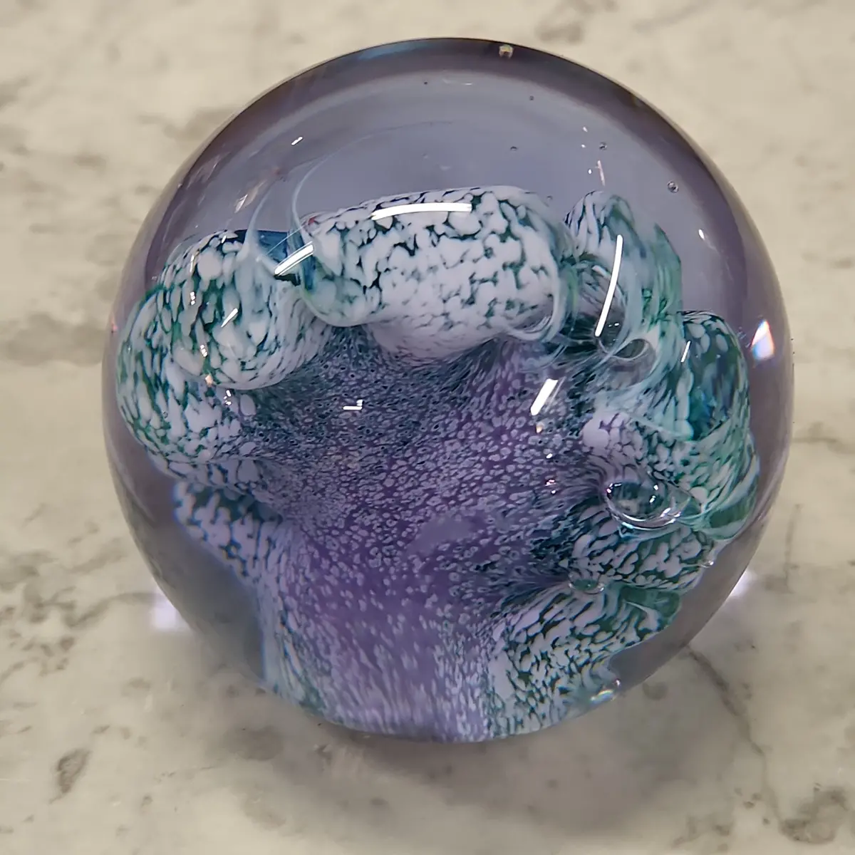 Blue And White Wave Form Paperweight 1