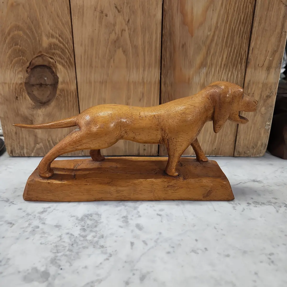 Wood Carving Of A Dog 1
