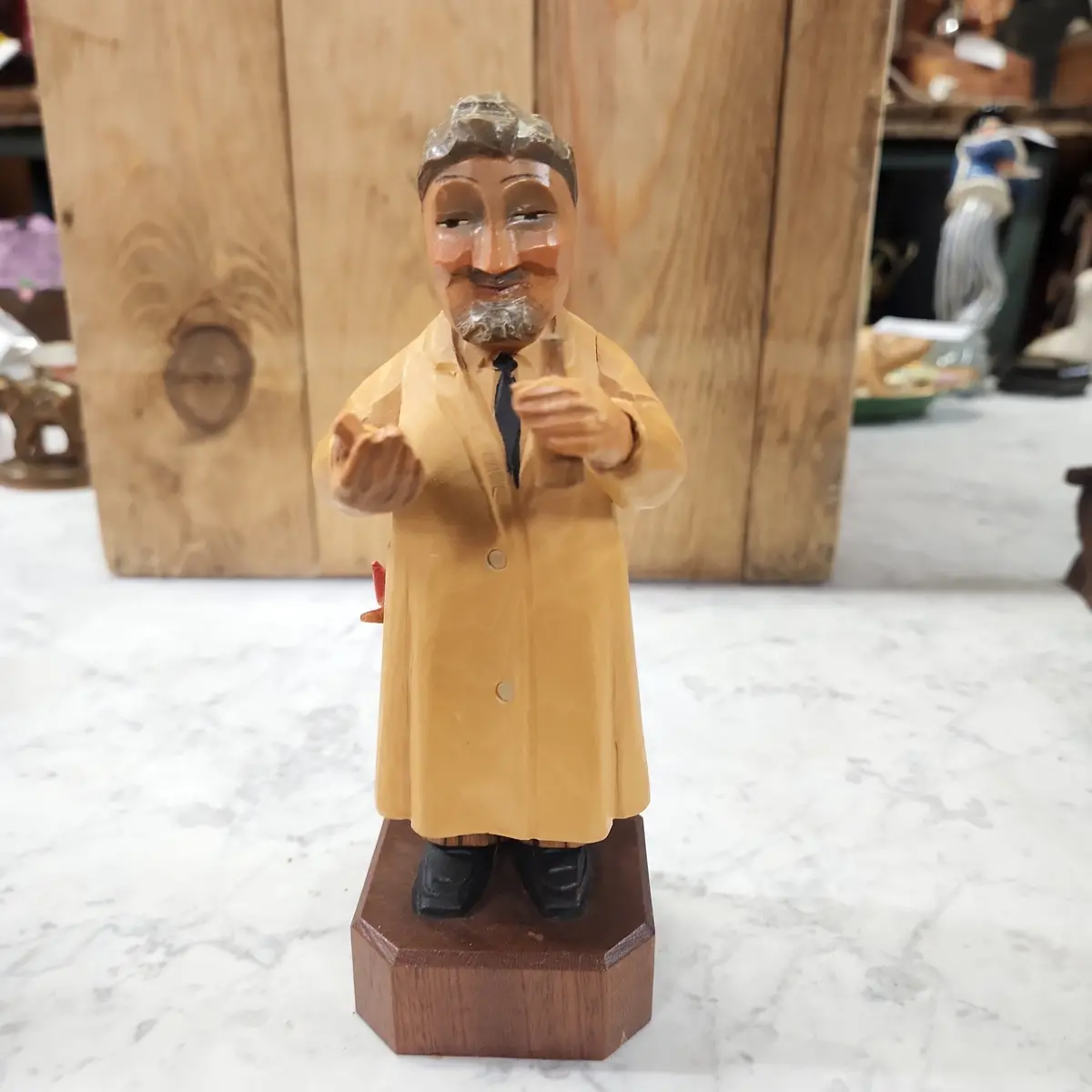 German Wood Carving Of Scientist 1