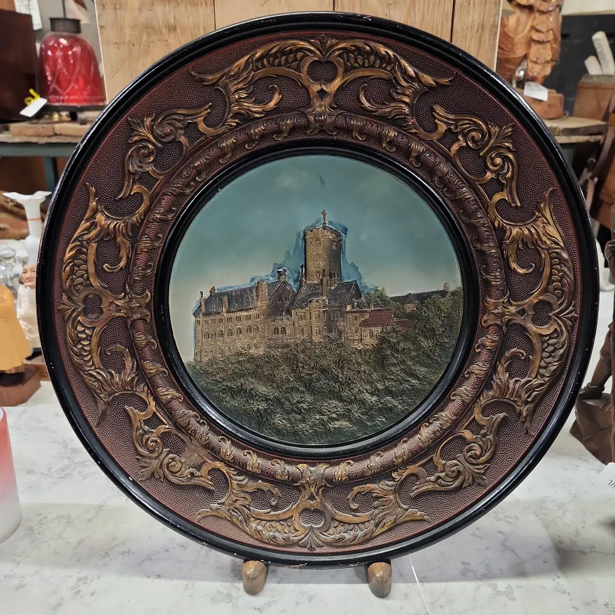 Large Terra Cotta German Plaque With Castle 1