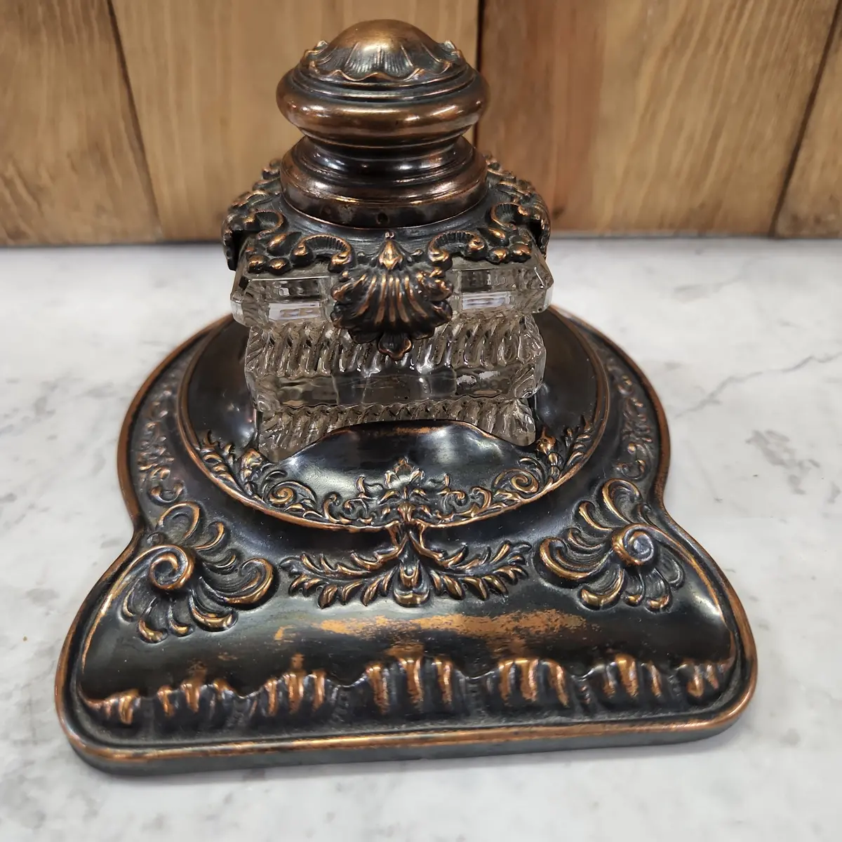 Copper Oxide And Glass Inkwell 1