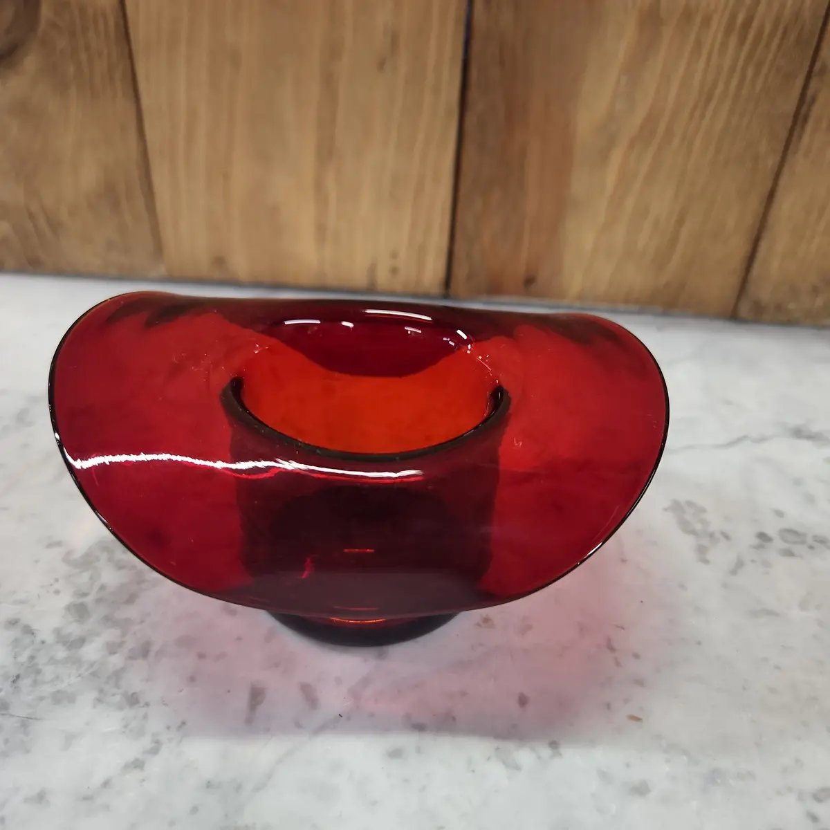 Ruby Red Glass Top Hat Toothpick 1
