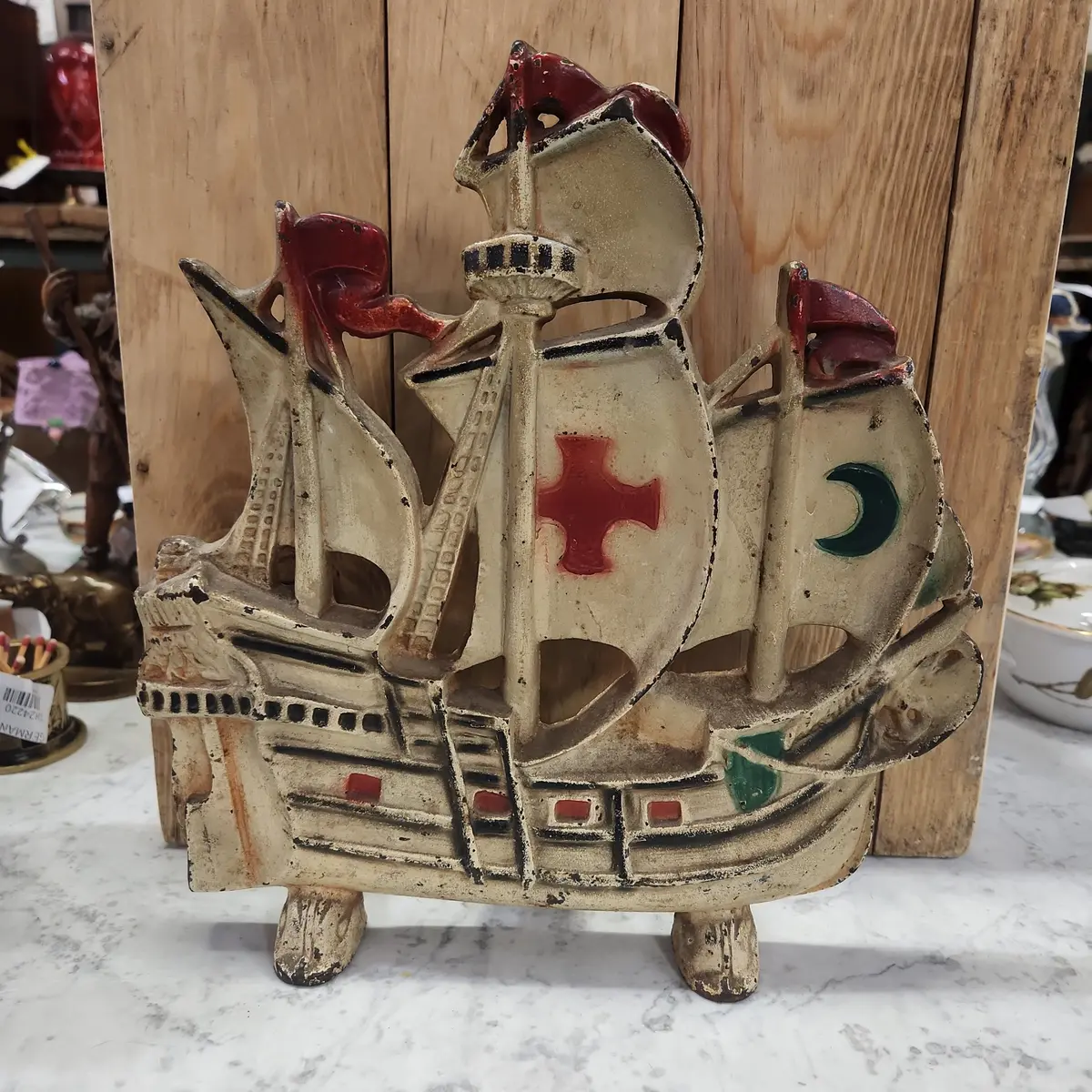 Cast Iron Sailing Ship Doorstep 1