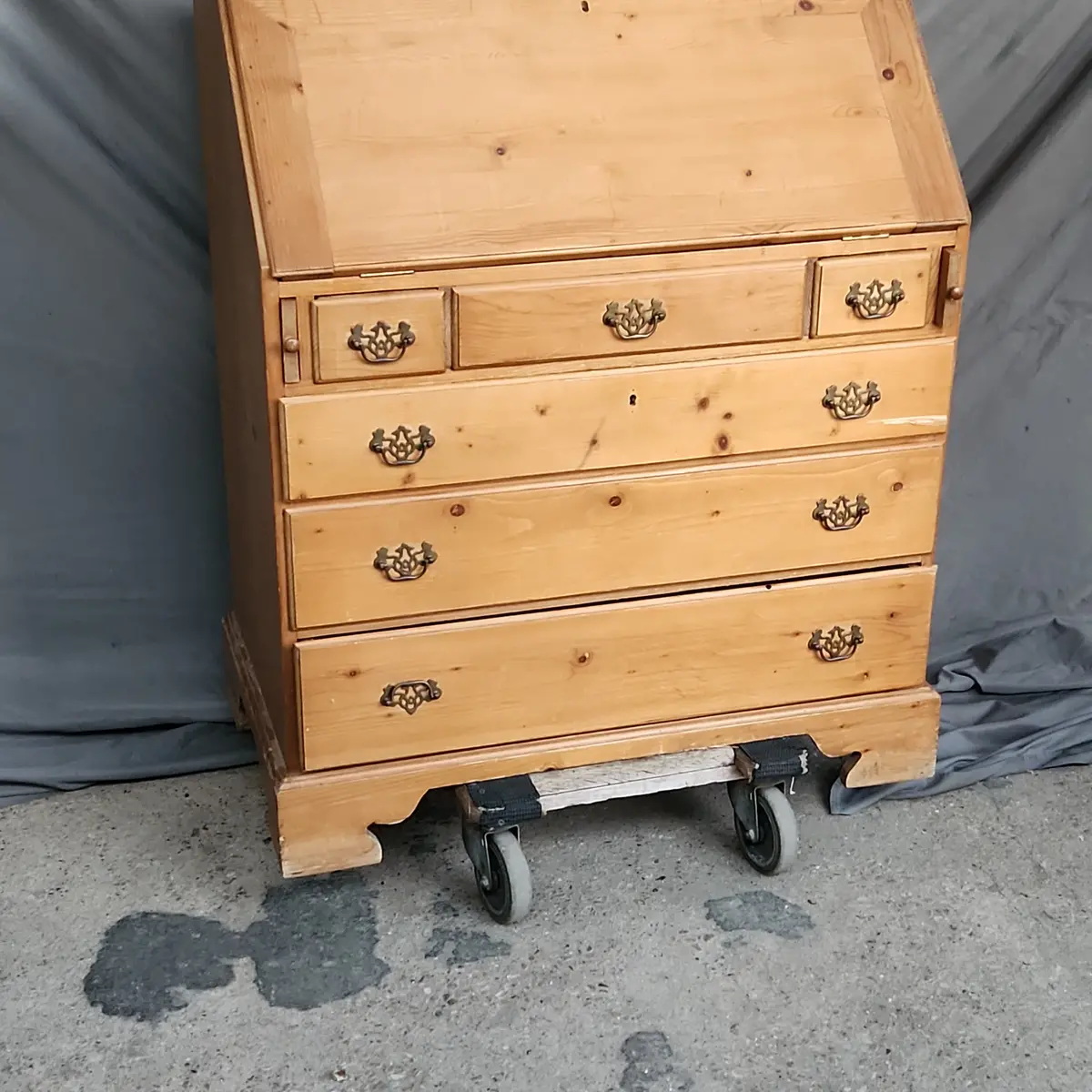 Bracket Footed Pine Secretaire 1